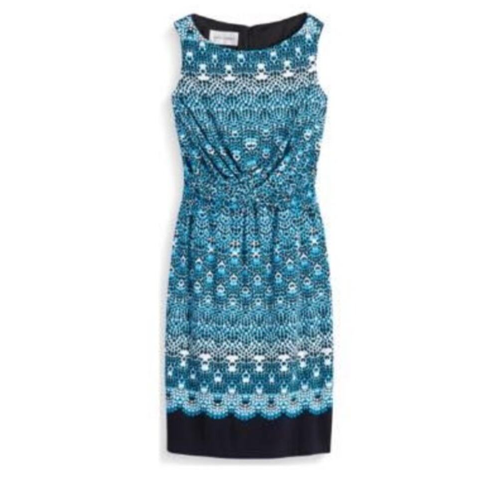 Donna Morgan Blue Janeen Jersey Dress Size 12
